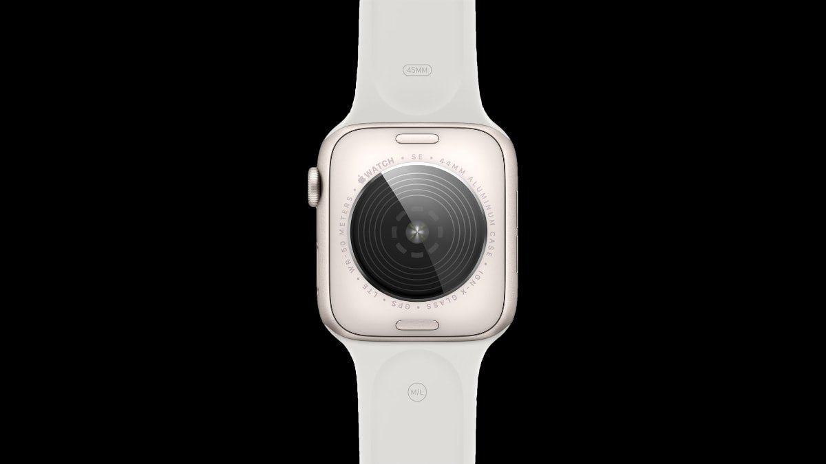 Redesigned backing on Apple Watch SE 2022