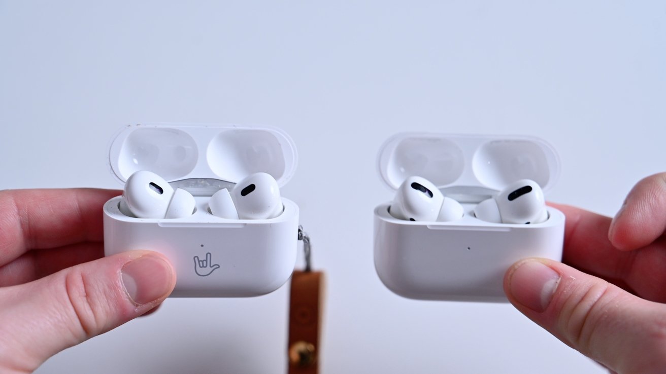AirPods Pro second-gen (left) and AirPods Pro first-gen (right)