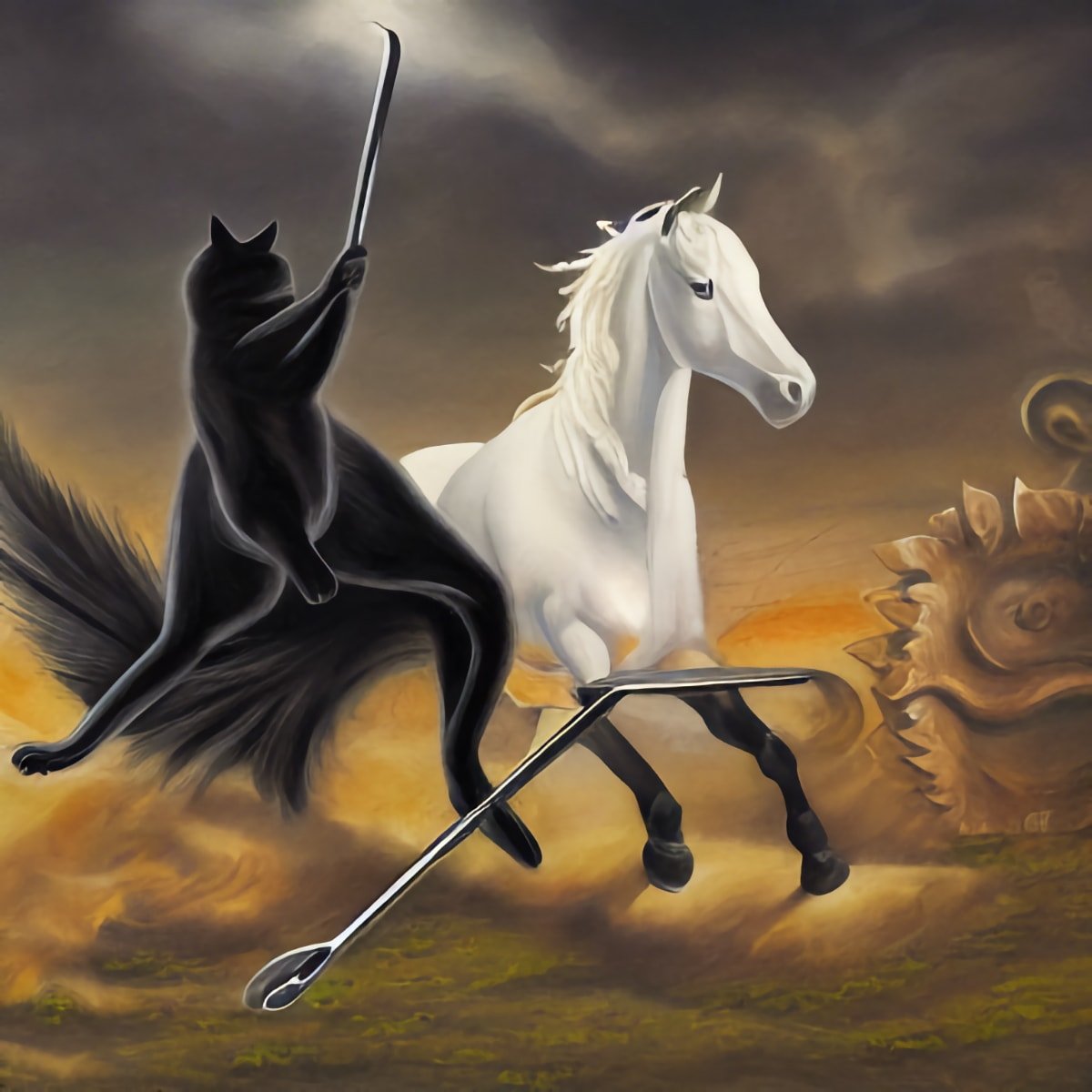And I looked, and behold a pale horse: and he that sat on it was called Kitten of Death, and Hell followed him.