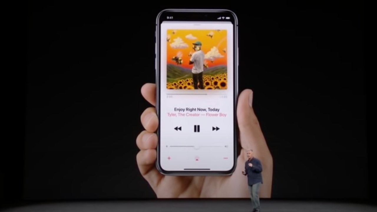 Phil Schiller demonstrates the new iPhone X