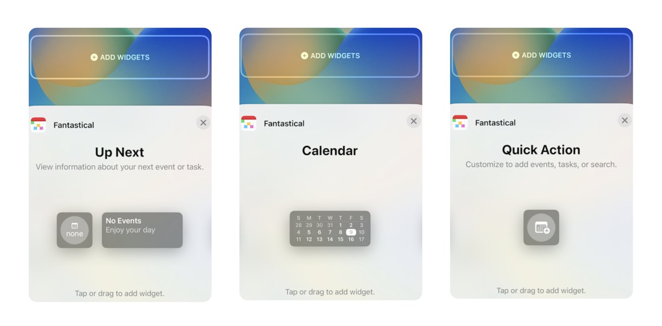 Fantastical widgets