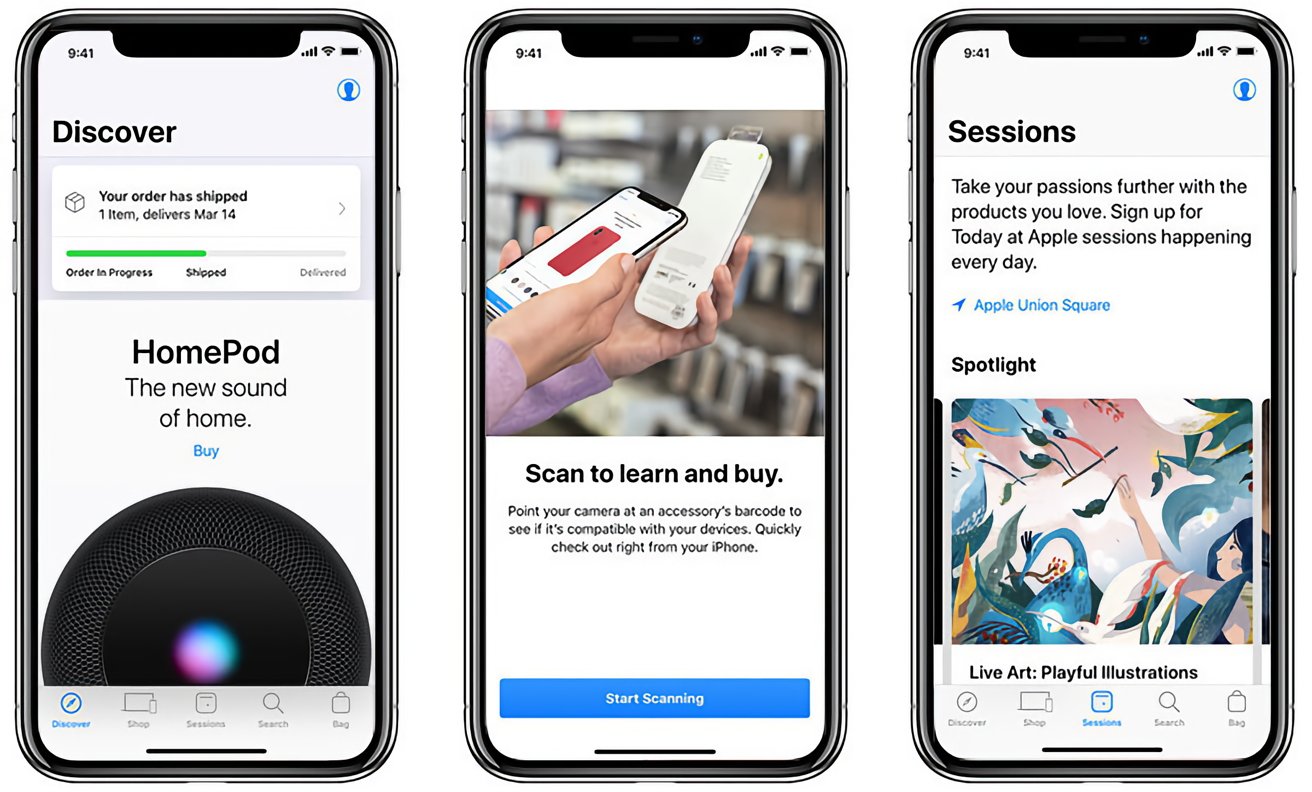 Examples from the 2018 App Store redesign that Schiller backed