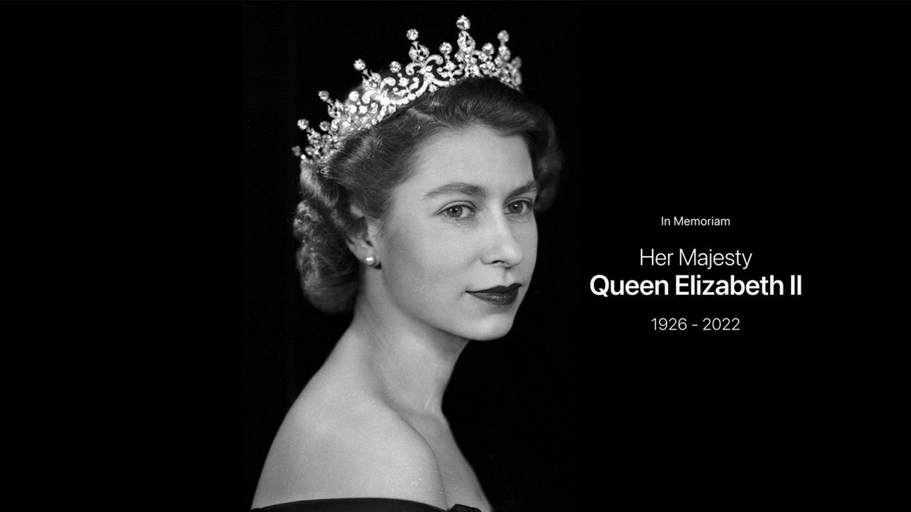 Apple turned over its website front page to mark the death of Queen Elizabeth II