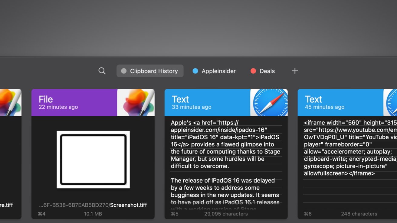 Keeping track of clipboard history is useful for many workflows