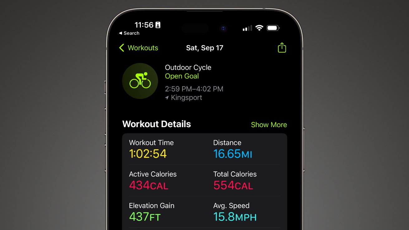 Tracking bike rides with Apple Watch produces useful health metrics