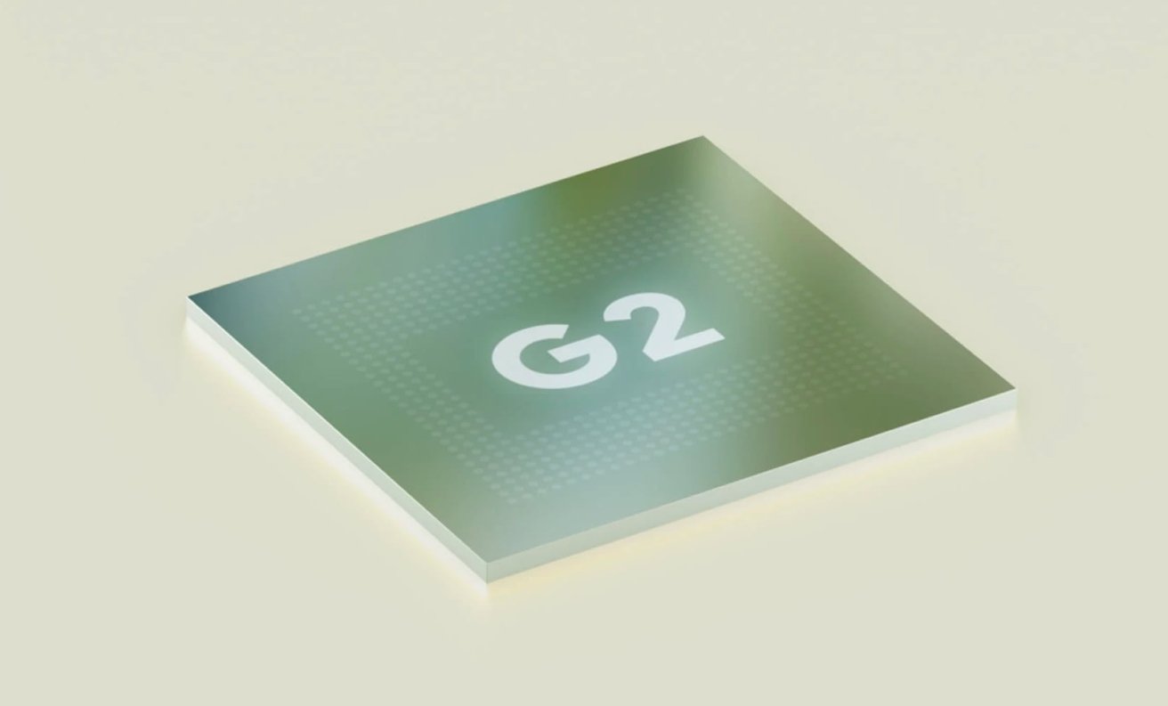 A Google artist's rendition of the Tensor G2 chip. 