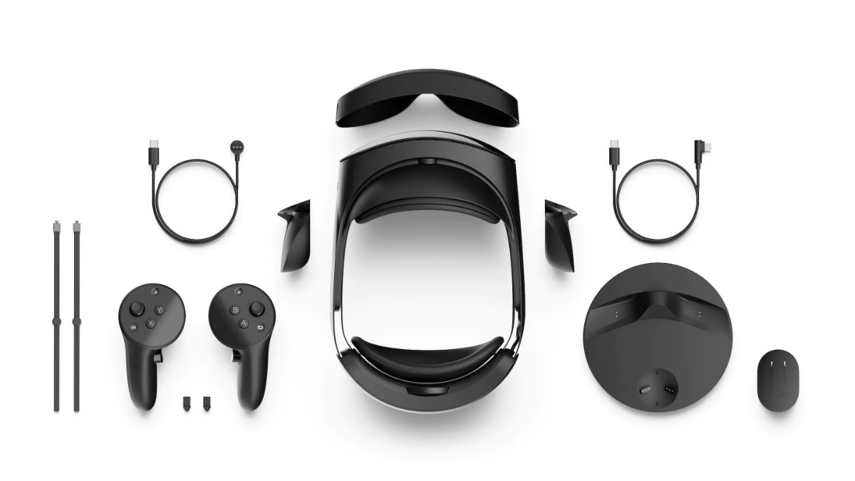 Accessories include chargers, controllers, a charging dock, and face masks