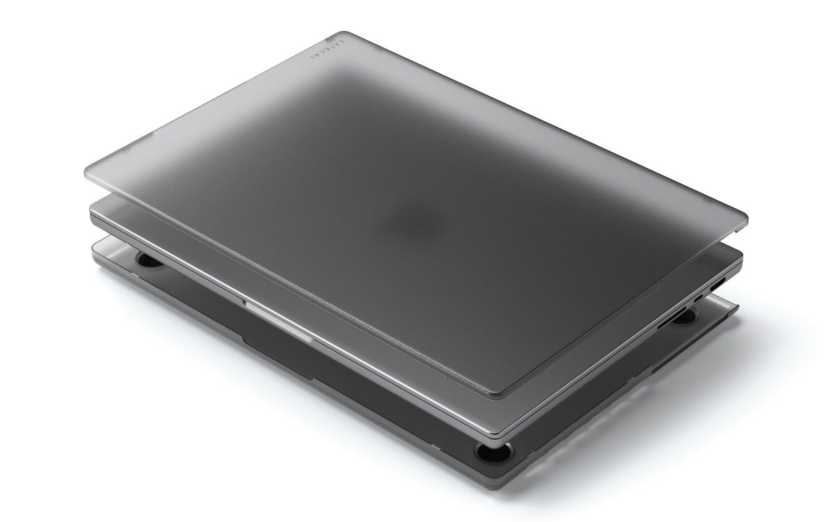 The case has a clear design to show the MacBook Pro design