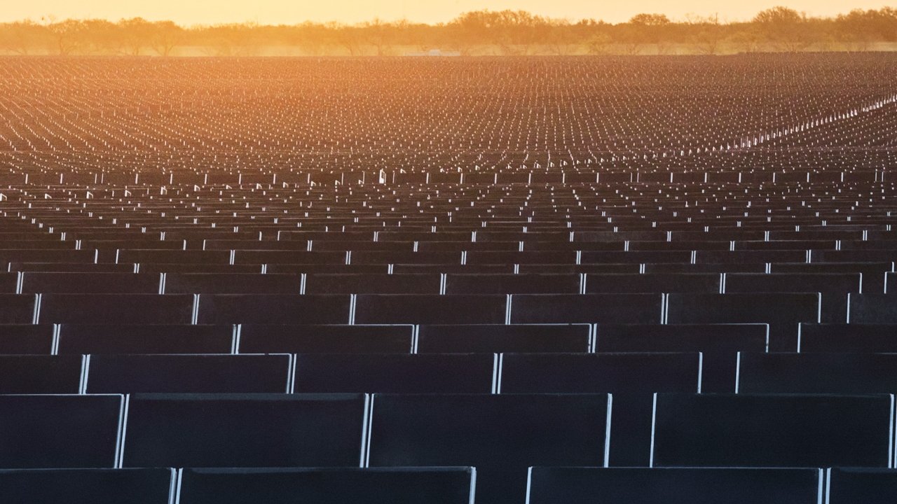 Apple's solar panel array in  Brown County, Texas.