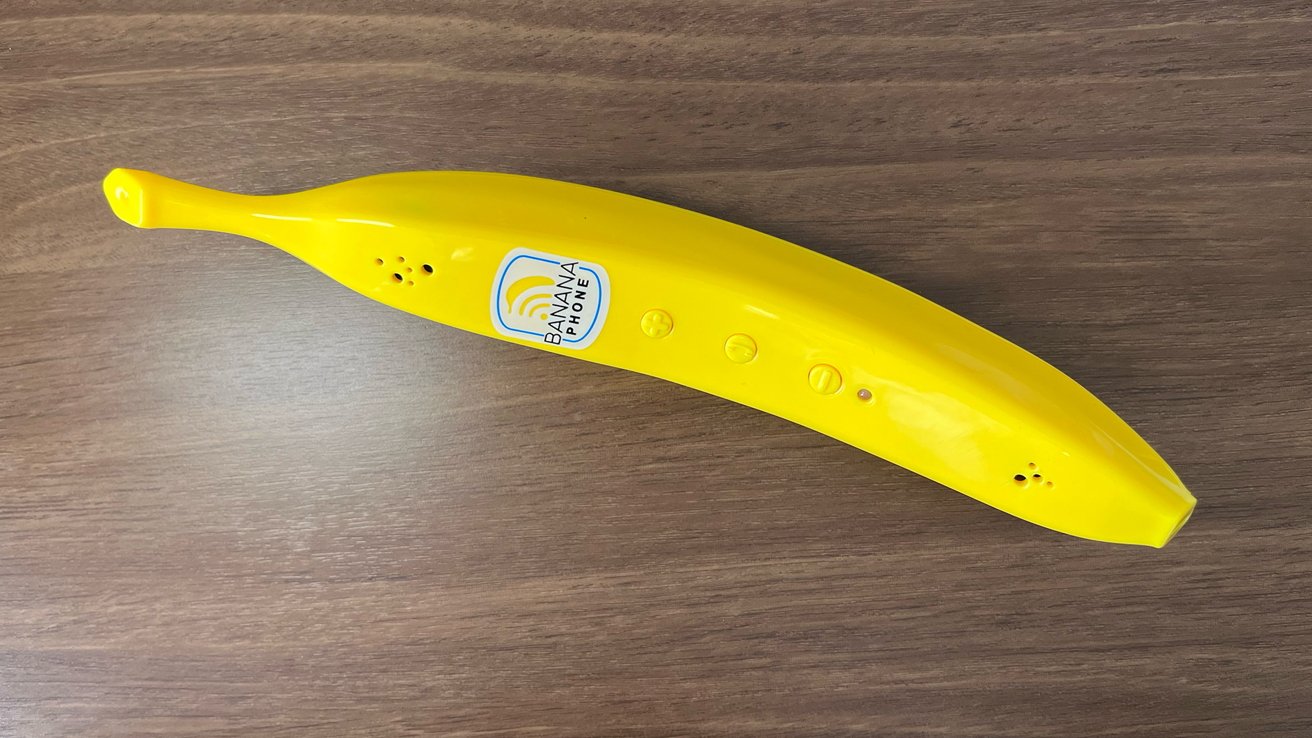 Arms on with the Banana Telephone: reference memes of days passed by with this novelty handset
