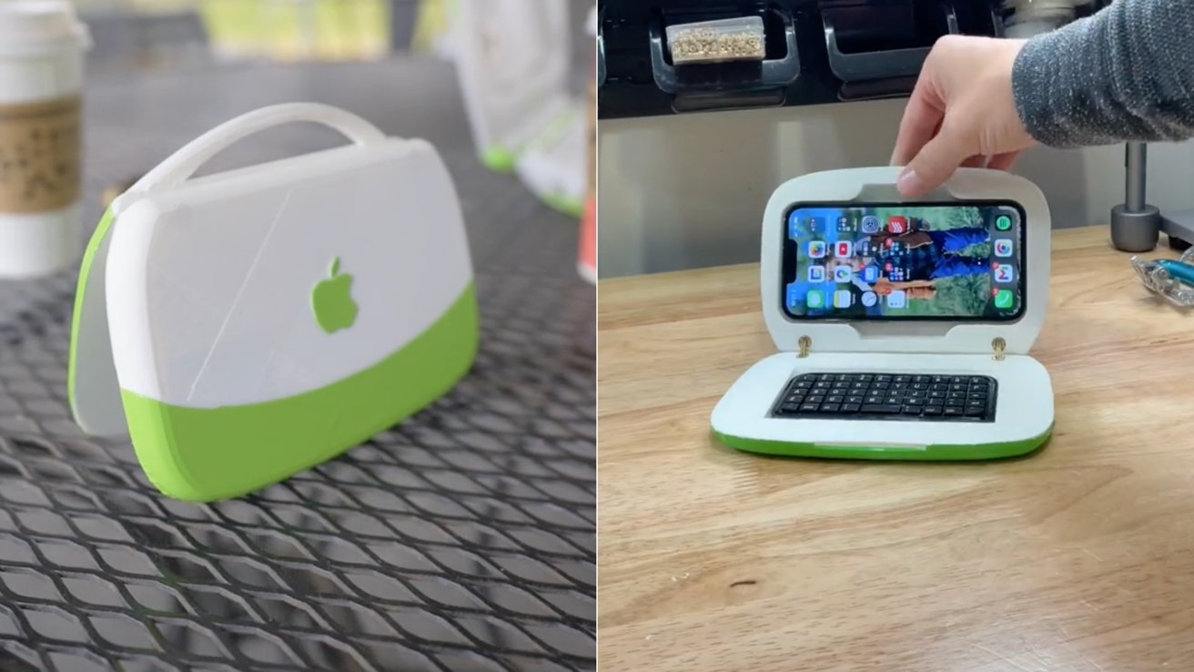 photo of TikTok user turns iPhone into iBook G3 with 3D-printed case image