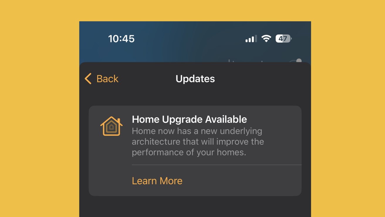 A new alert in the Home app
