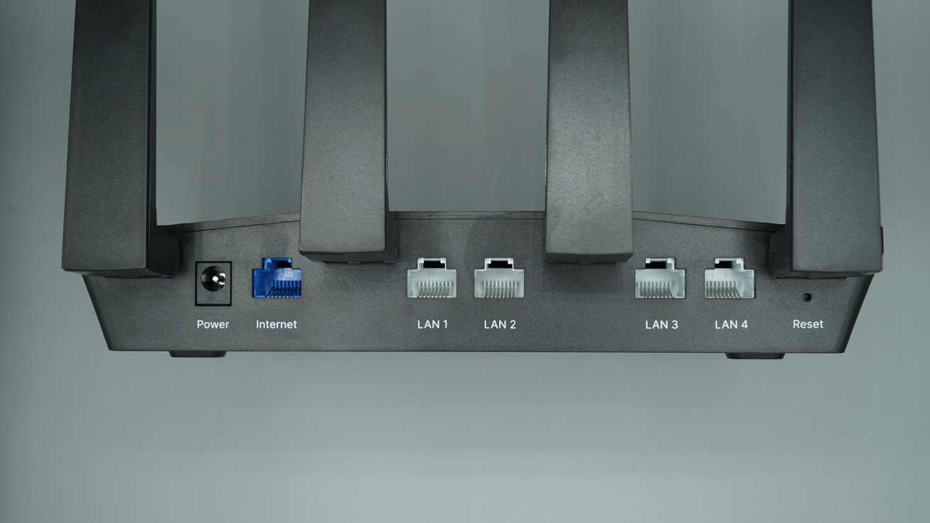Four LAN ports and a dedicated internet port