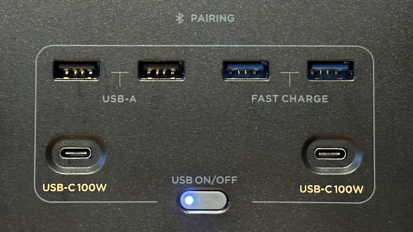 Четыре порта USB-A и два порта USB-C