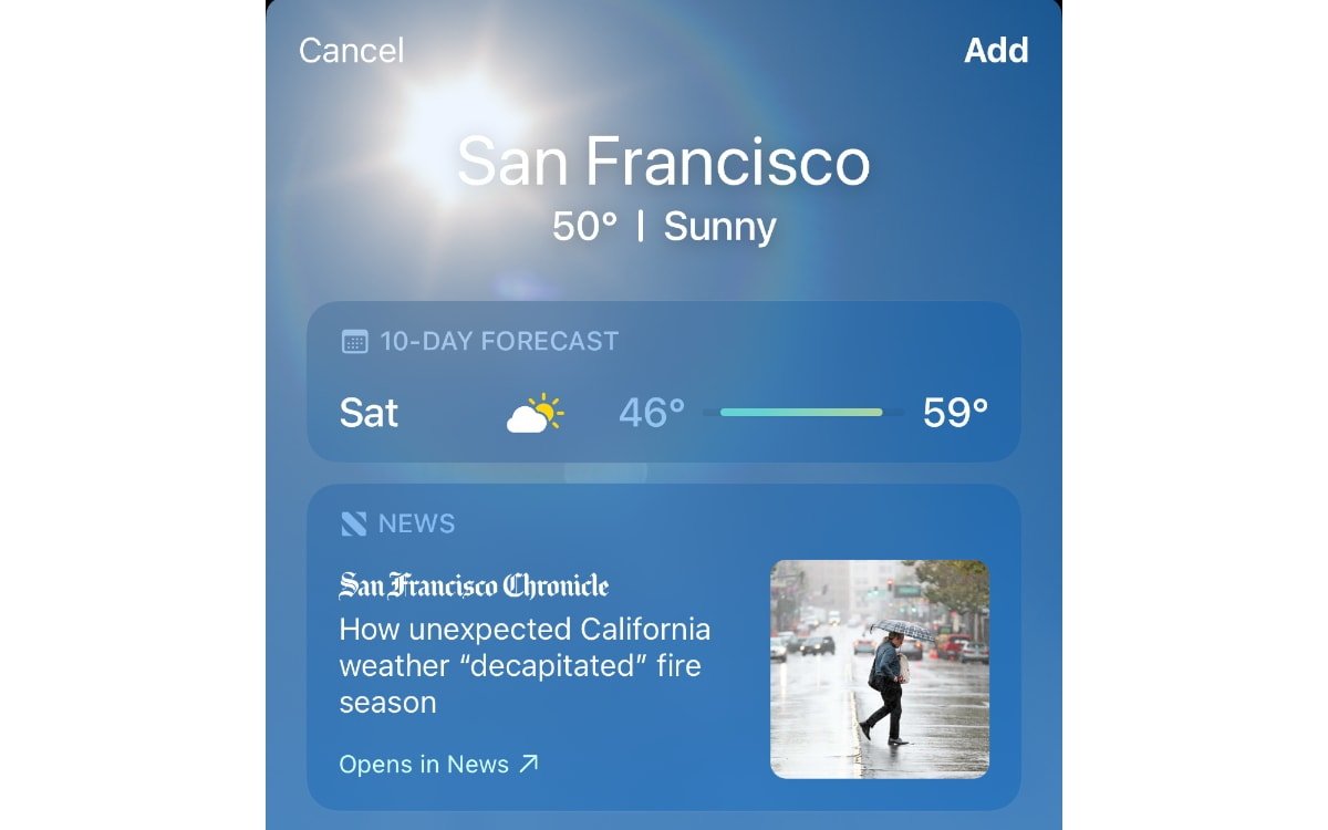 Weather stories in the Weather app