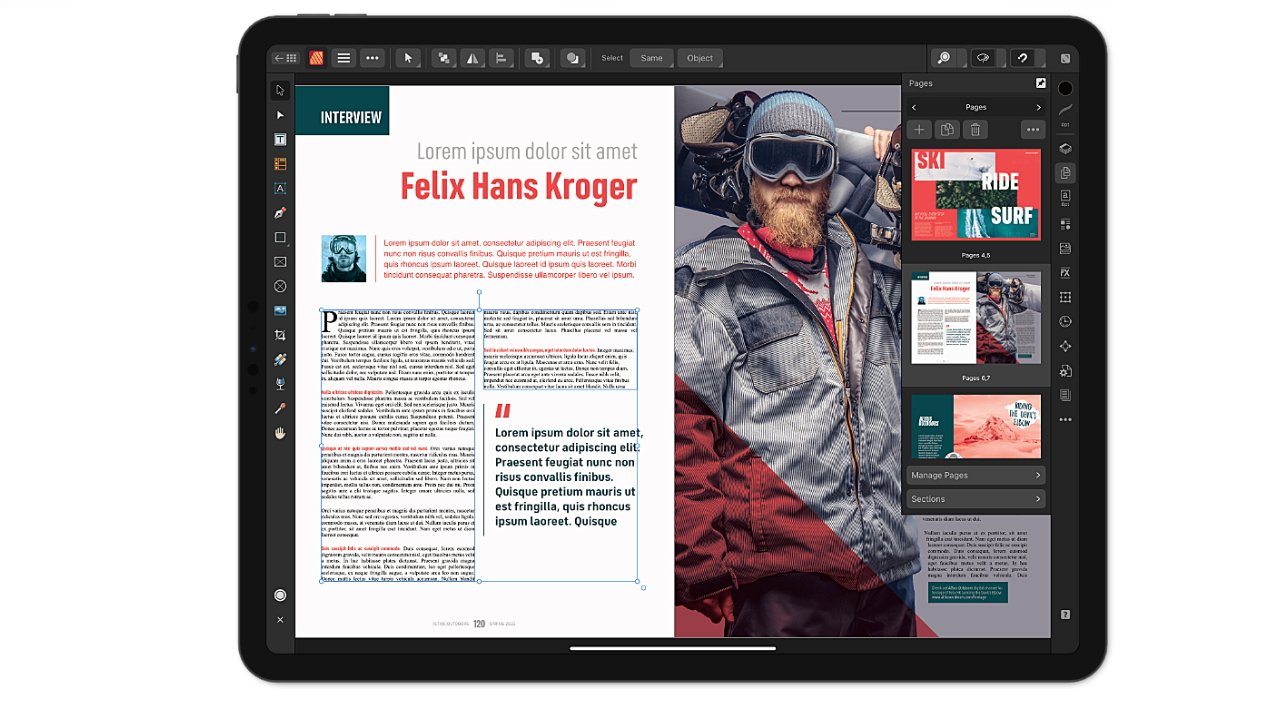 affinity publisher for ipad