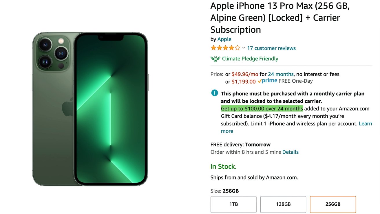 Buy iPhone at retail price from Amazon