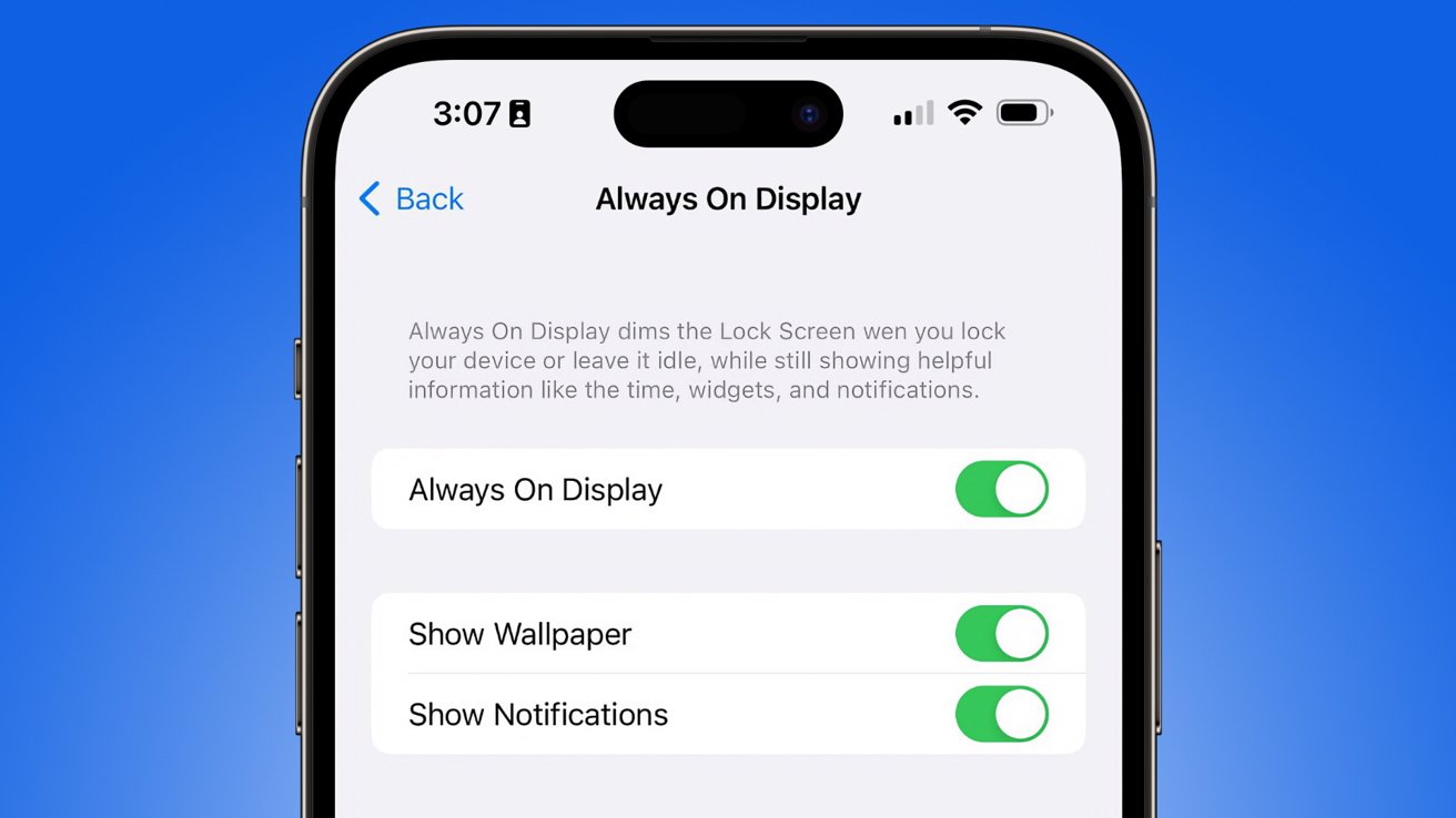 New always-on toggles in iOS 16.2 beta 3