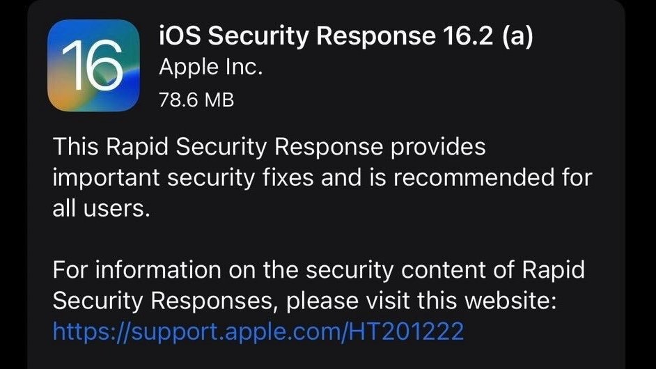 iOS 16.2 beta will get 'Fast Safety Response' replace