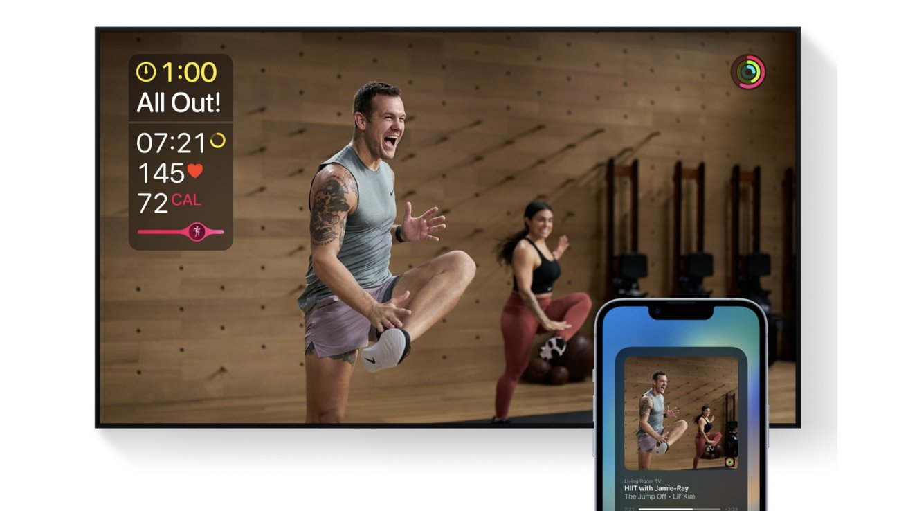 The way to present Apple Health+ exercise metrics over AirPlay 2