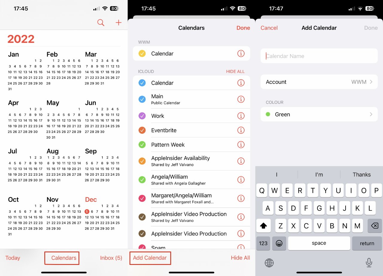 Wie und wann mehrere Kalender in iOS 16 und macOS Ventura verwendet