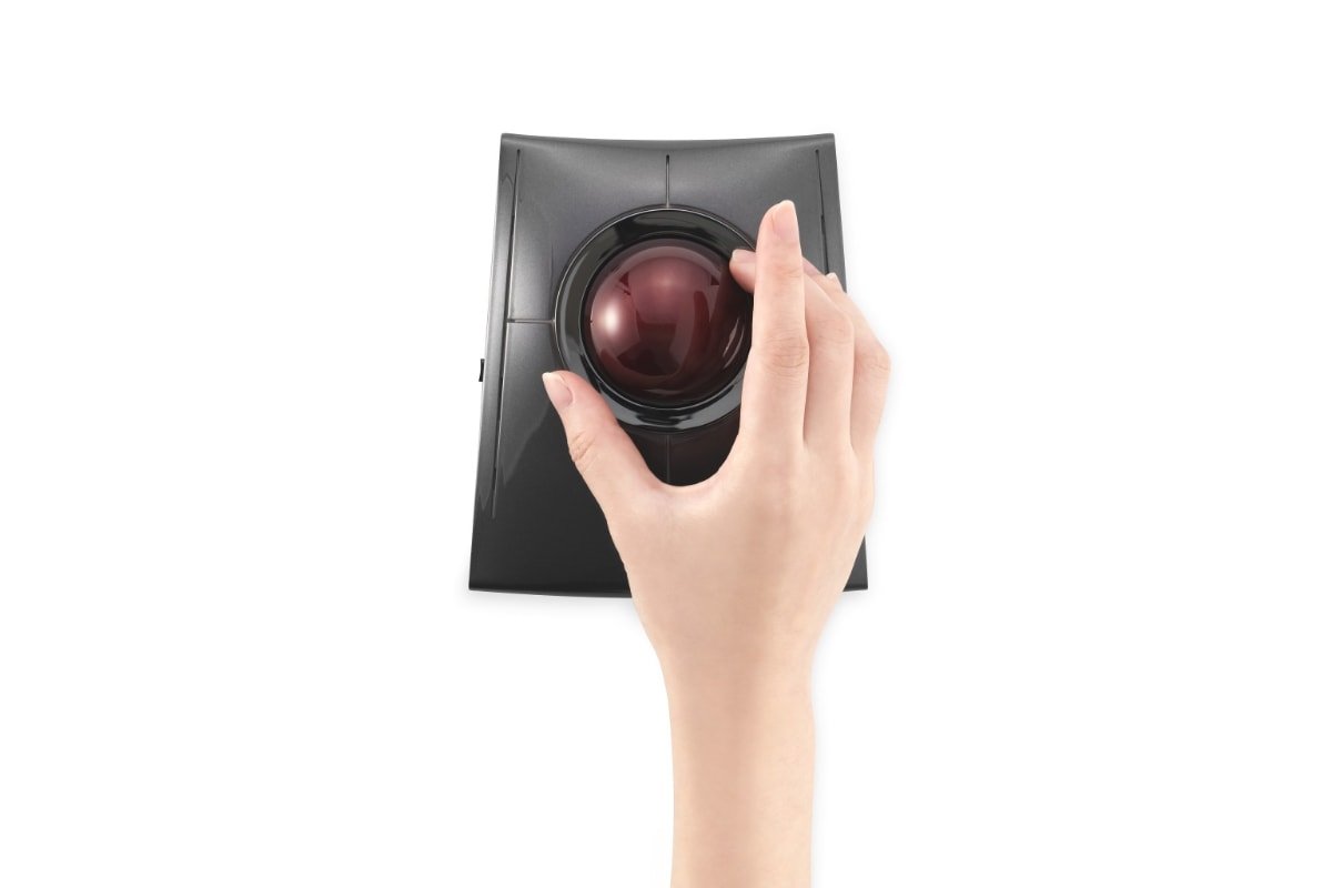 Right-handed and left-handed people can use the SlimBlade Pro Trackball