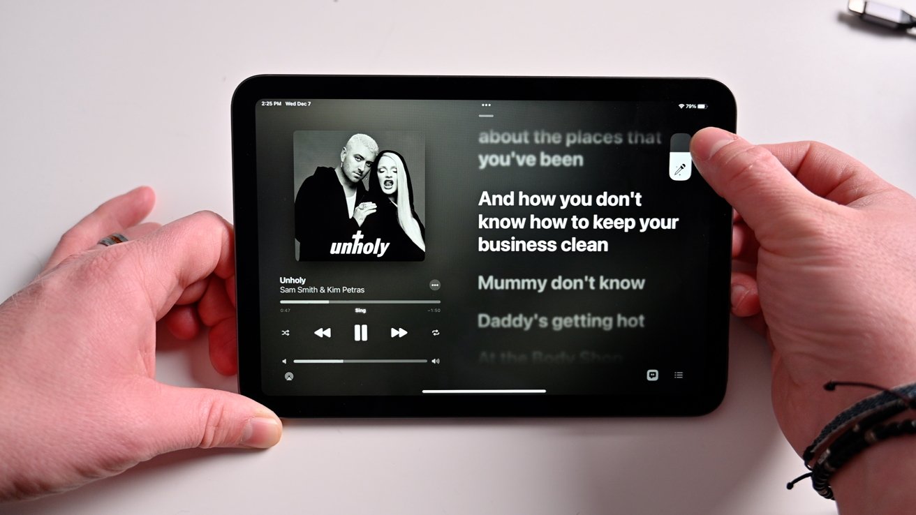 Apple Music Sing on iPad mini