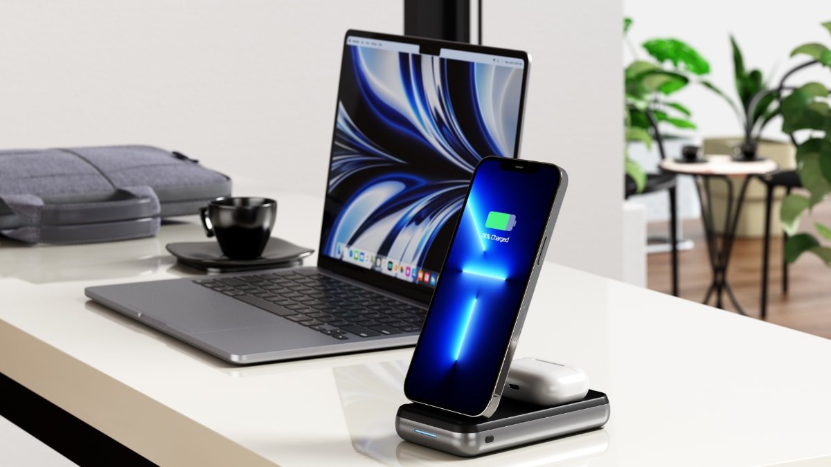 The stand can charge three devices at once