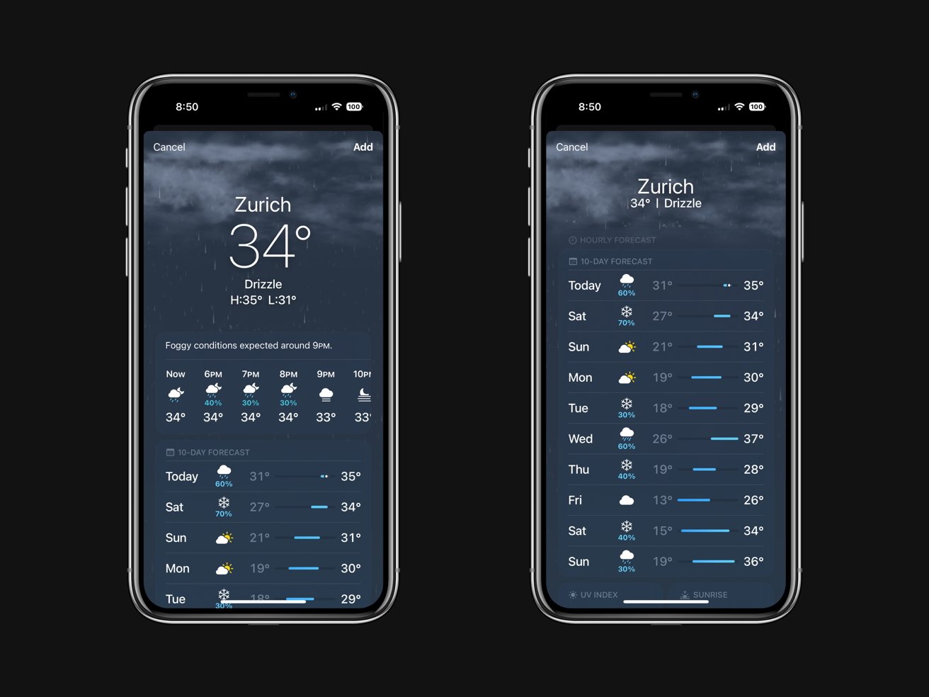 Apple's weather app