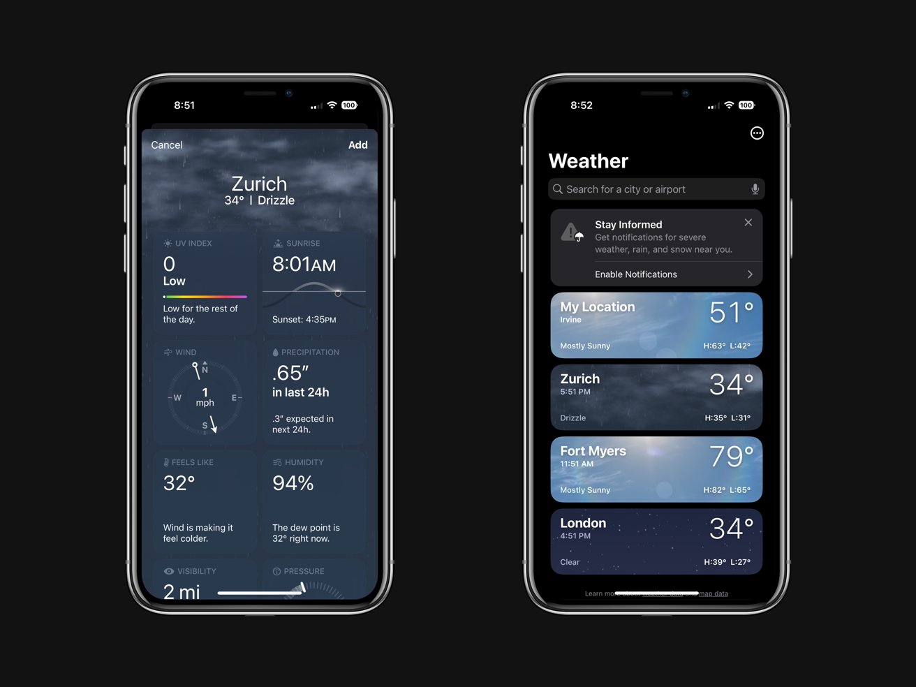 Apple's weather app