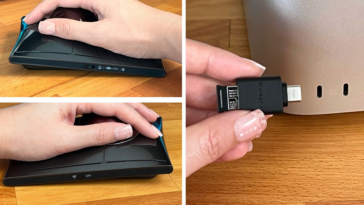 Ambidextrous design, and can plug wireless dongle into Mac Studio