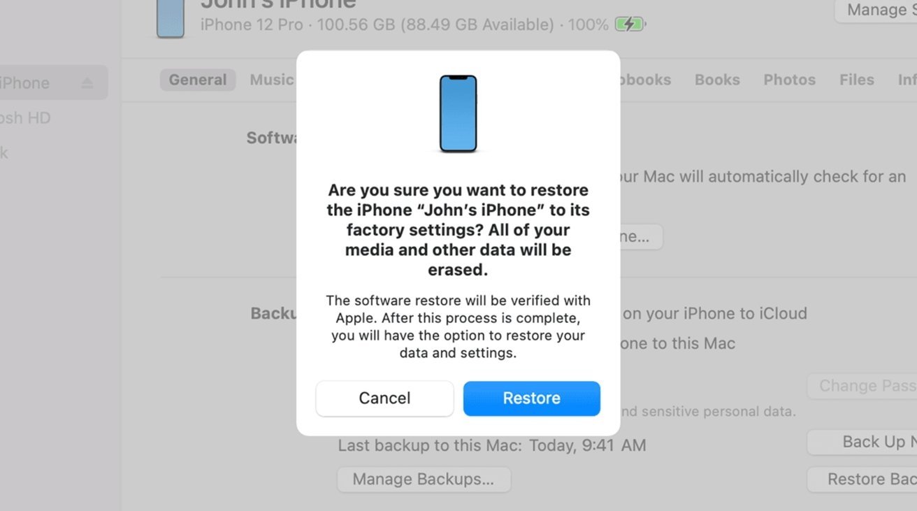 Restoring in this way will erase your iPhone data. 