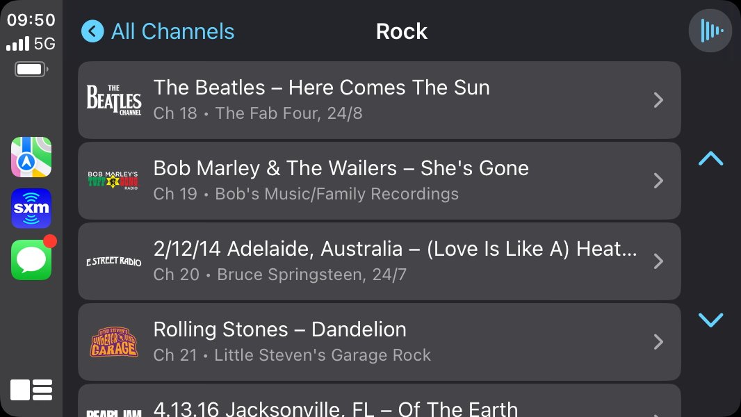 Channels range from genre-based options to very specific ones, like those dedicated to the Beatles and Bob Marley.