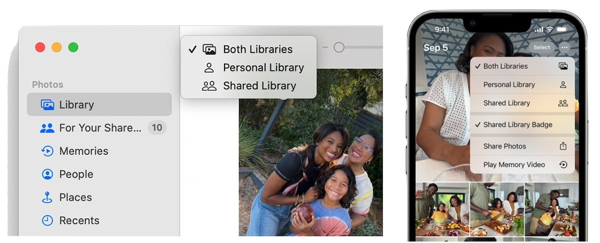 You can view each library, or both, on your Apple devices.