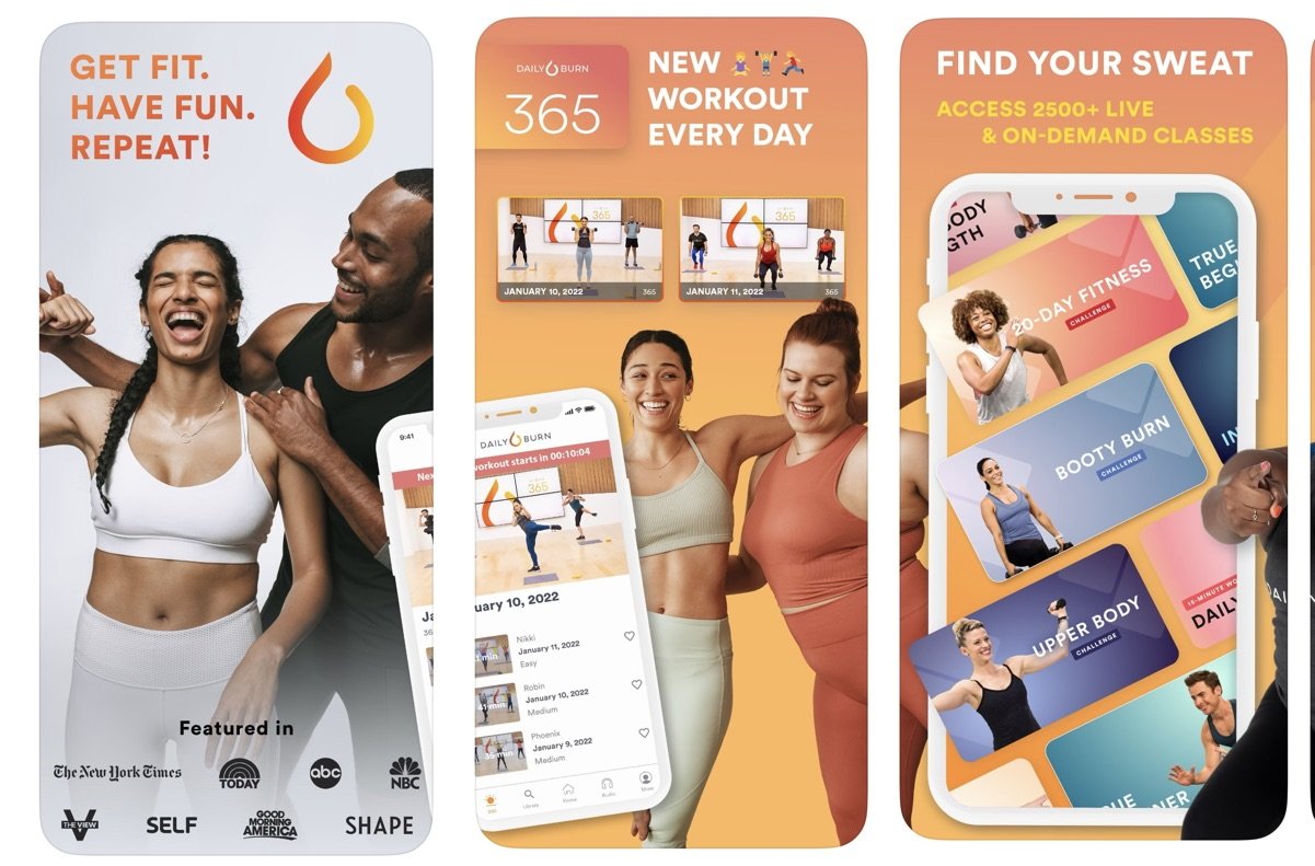 Daily Burn gives app users access to over 2500 live and on-demand classes.