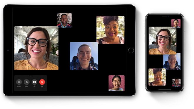 Group FaceTime uses size and emphasis to let you know who's talking in a group.