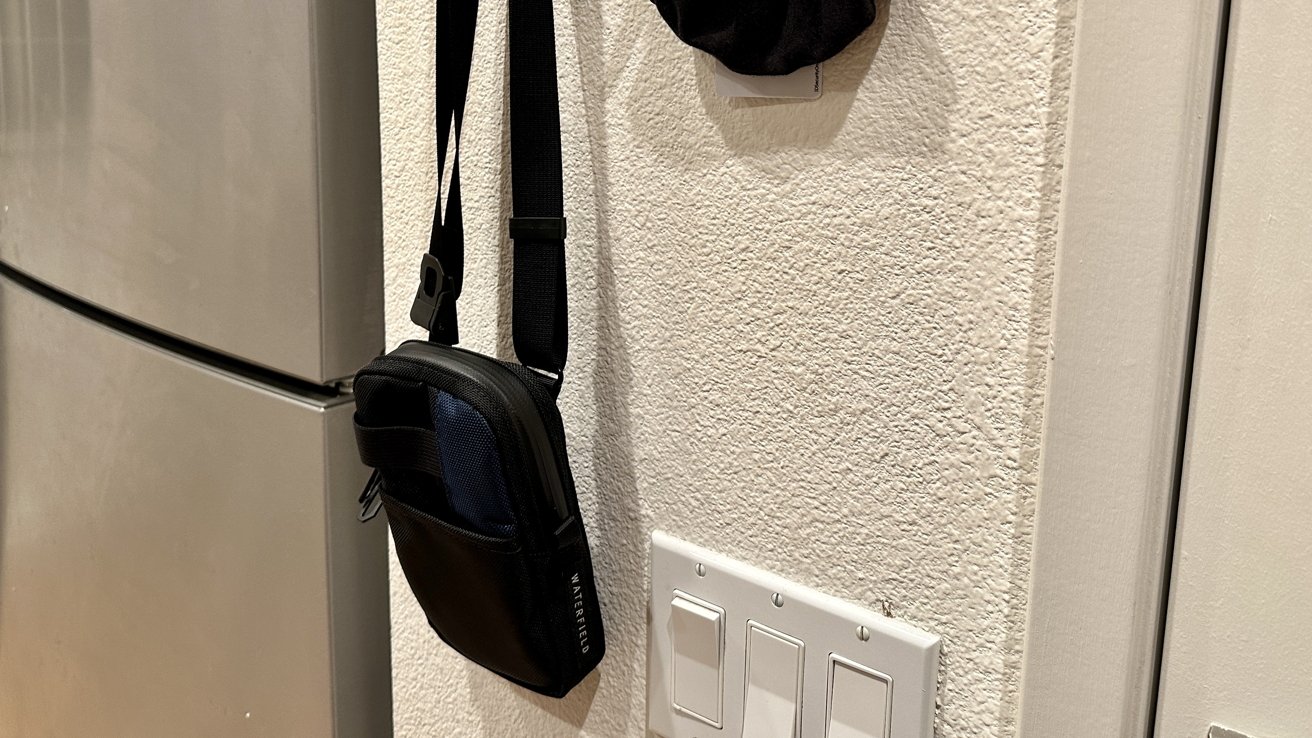 This pouch fits easily on a key hook by the front door