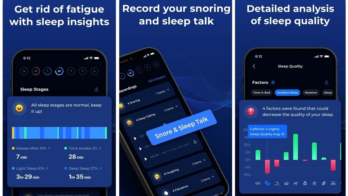 Monitor sleep stages using the ShutEye app on iOS.