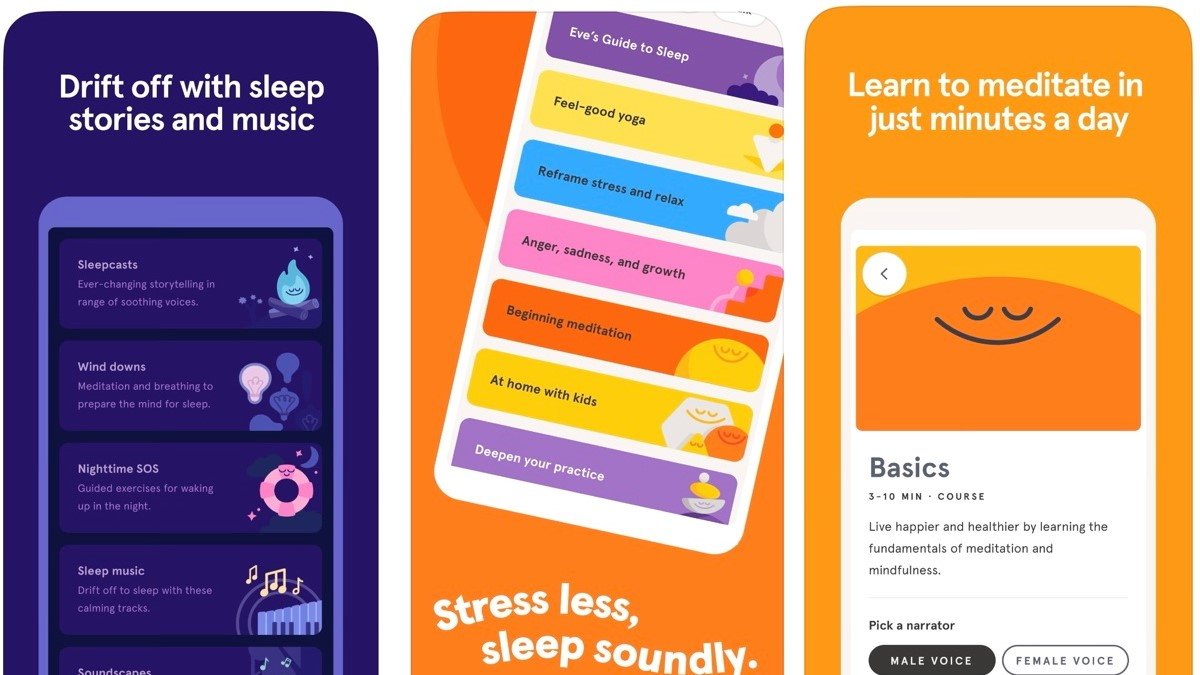 HeadSpace offers meditation, sleep stories, and music to help you fall asleep.