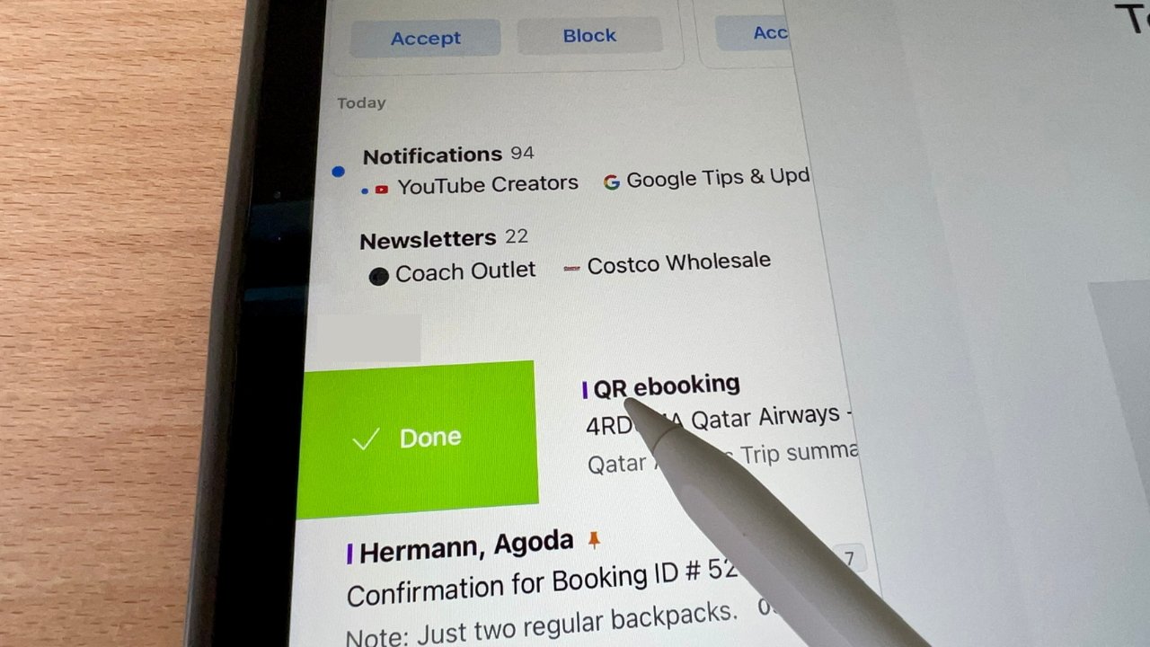 Four customizable swipes to quickly get through your inbox