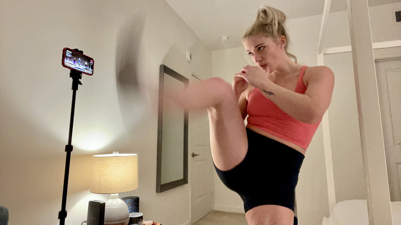 Apple Fitness+ Kickboxing classes can be completed in small spaces