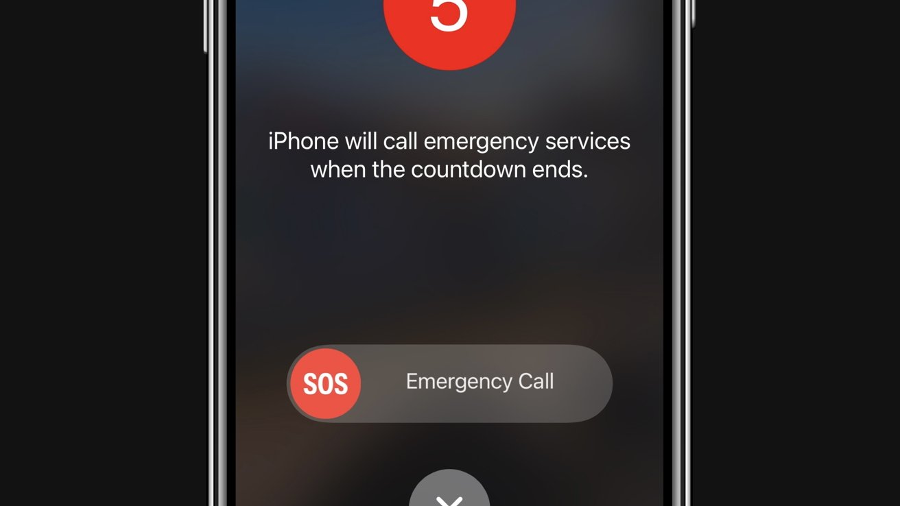 Rapidly press top or side button 5 times to call police on iPhone