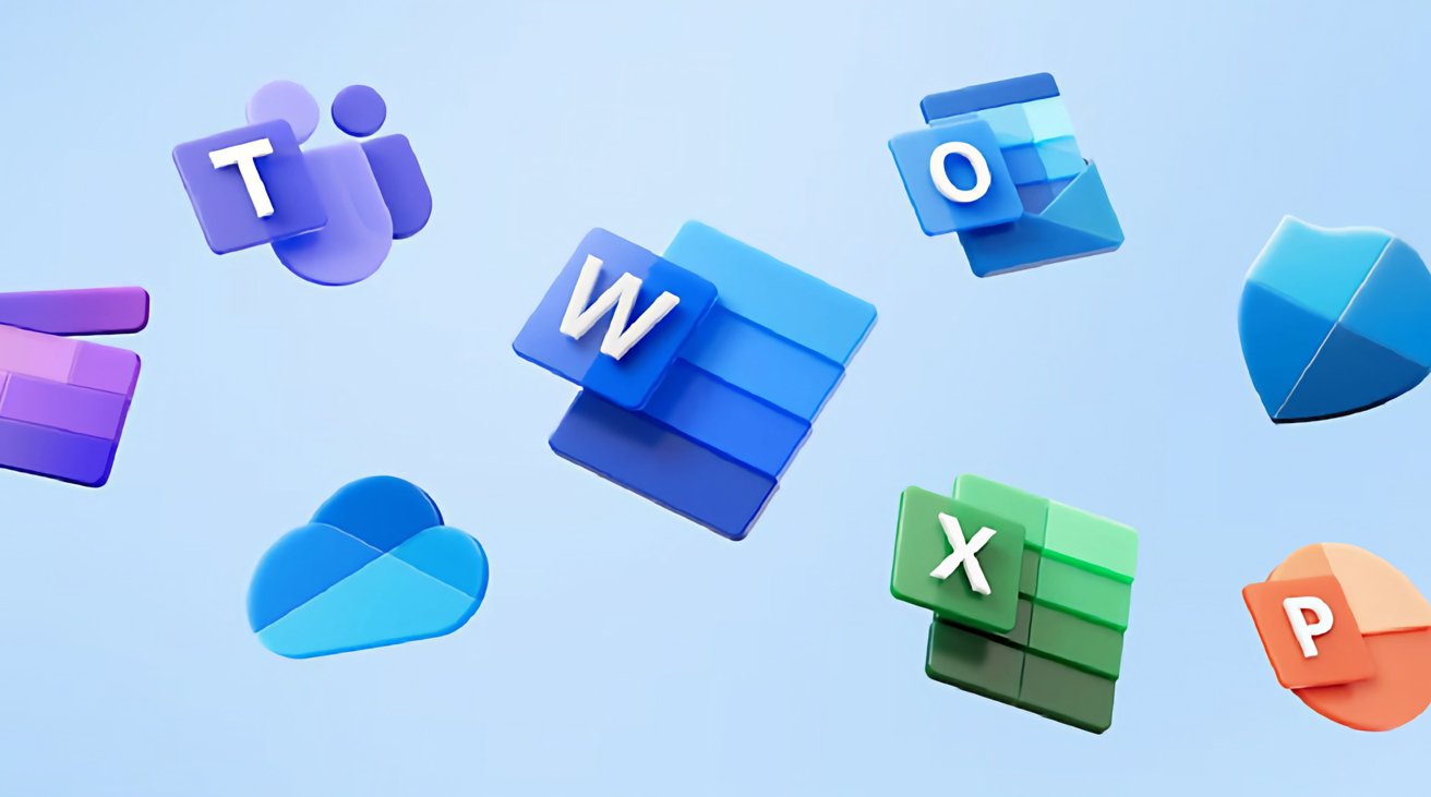 Microsoft Office 365 logo. Word, PowerPoint, Excel, Scype, Access