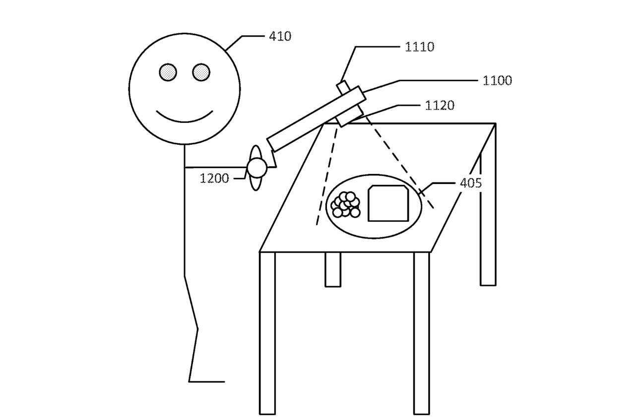 Detail from the patent showing an iPhone user realising he or she can't cook