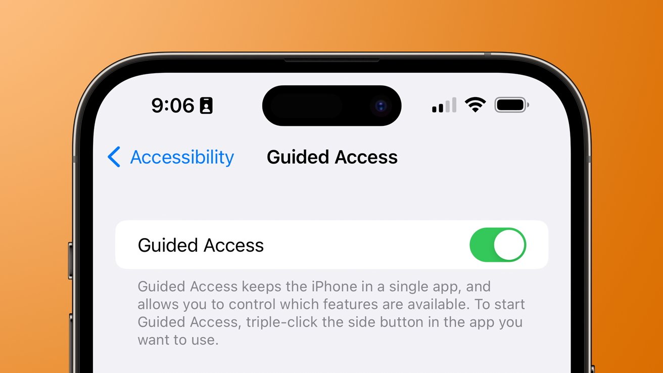 Enabling Guided Access locks the device to one app