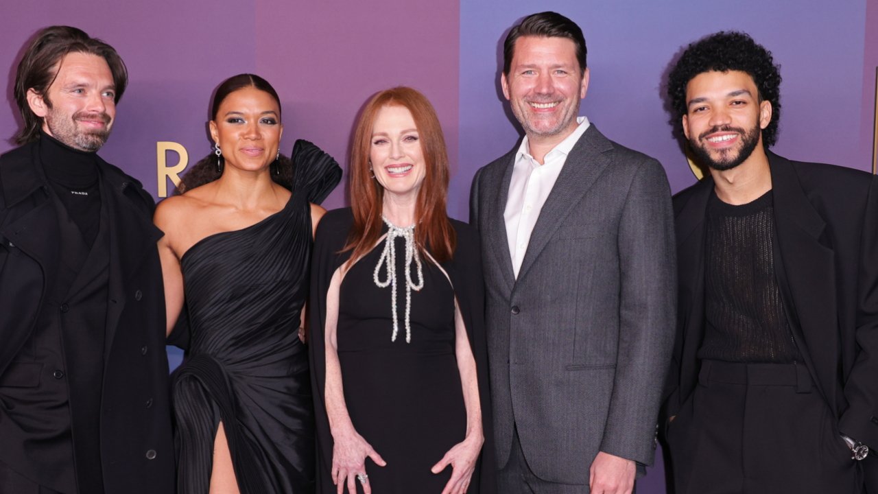 L-R: Sebastian Stan, Briana Middleton, Julianne Moore, Benjamin Caron and Justice Smith at the premiere of