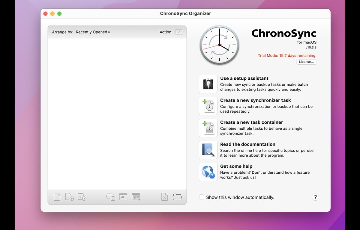 Screenshot of ChronoSync for macOS