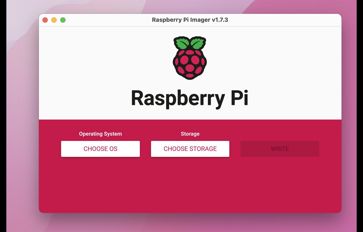 Screenshot of Raspberry Pi Imager v1.7.3 menu