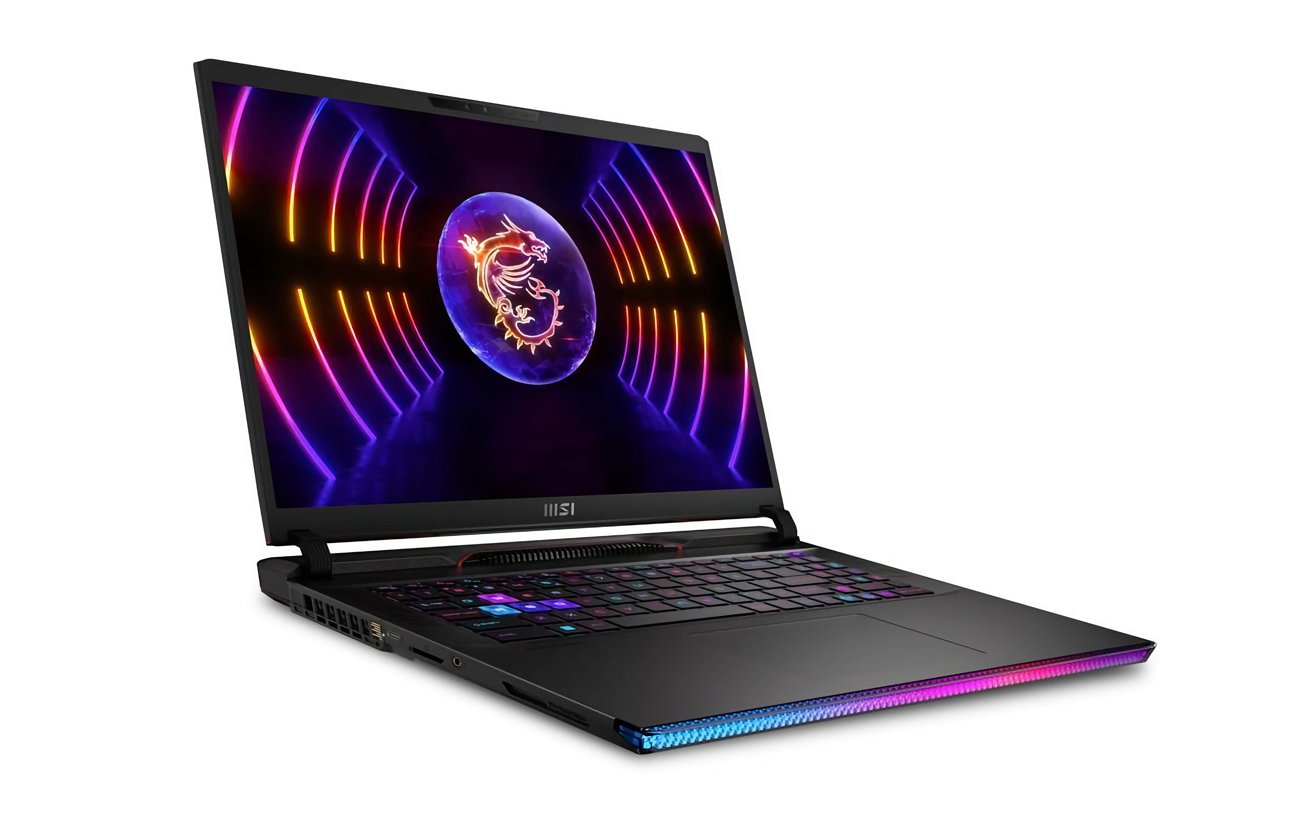 The MSI Raider is larger and heavier than its comparable MacBook Pro. It also has RGB lighting. 