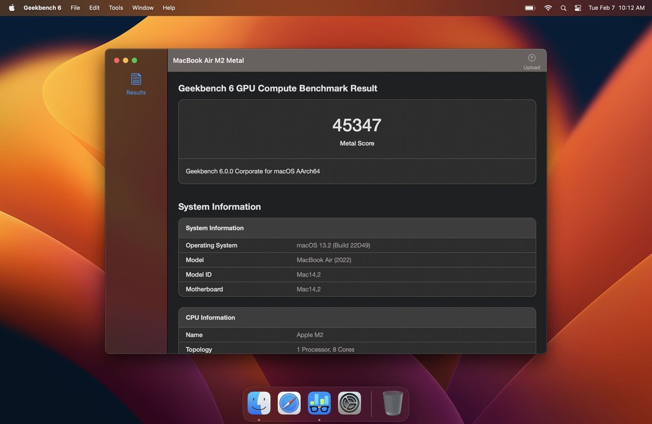 Geekbench 6 on macOS